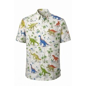 Hardaddy Dinosaur Shirt Men 3XL Short Sleeve Button Up Novelty Print